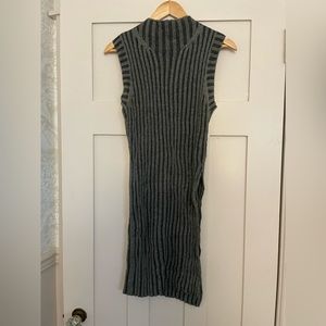 Express Long Sleeveless Sweater with Slit